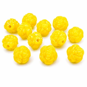 Намистини пластикові Трояндочка жовті 12 мм 500 г (500-rose/yellow)