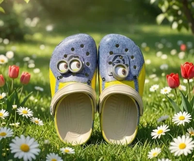 Кроксы Миньоны Crocs x Minions жёлто-синего цвета, унисекс (38-39).