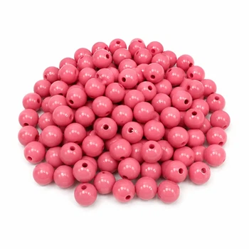 Намистини кульки червоно рожеві 10 мм 250 г (10mm-116)