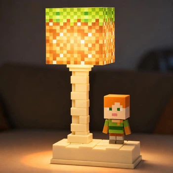 Нічник Майнкрафт (світильник Minecraft) 18 см. «Блок трави»