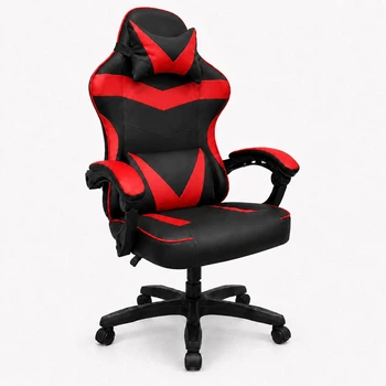 Игровое кресло с широким сиденьем DEXON RD-6017 из экокожи, Красное