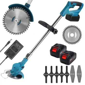 Аккумуляторная газонокосилка + 2 аккумулятора 48V, Lawn mower / Беспроводной триммер для травы