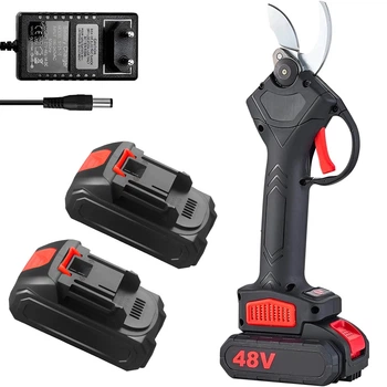 Аккумуляторный секатор 48V + 2 аккумулятора / Садовые электрические ножницы / Беспроводной секатор для сада