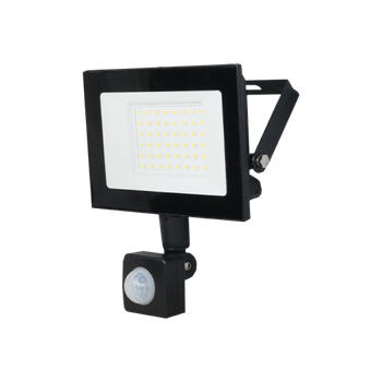 Прожектор LED UEC Delta SLC-MS 50Вт з датчиком руху 6500K IP54 чорний [SLC-50-IP54-MS-B]