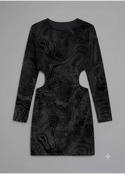 Платье H&M L Черный 1025167_блестки