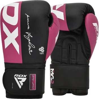 Боксерські рукавиці RDX PU 12 oz Рожеві Чорні з капою в комплекті