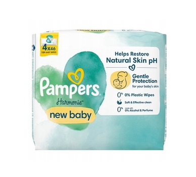 Дитячі вологі серветки Pampers Harmonie New Baby 4 х 46 шт