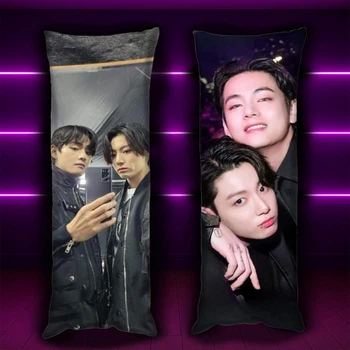 Дакимакура 150х50 см Ким Тєхен БТС Чонгук Ви Ким Тэхён Техен BTS JungKook Подушка с двухсторонней наволочкой