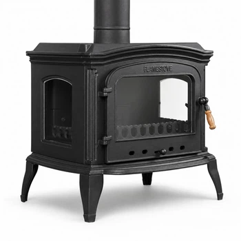 Чавунна піч камін Flame Stove Altara Lux з бічними дверцятам 10 кВт