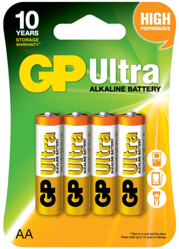 Батарейки GP AA (LR6) Ultra Alkaline 15AU-U4, блистер