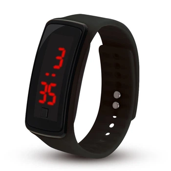 Спортивний електронний годинник-браслет на силіконовому ремінці LED Digital Silicone Watch Black