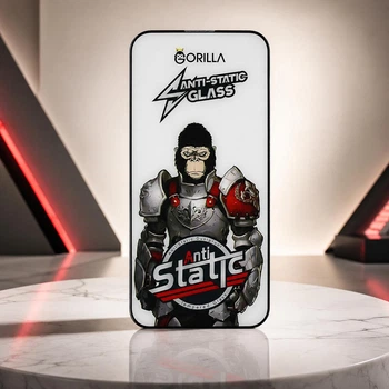 Защитное стекло Gorilla Anti-Static Glass для iPhone 13 Pro Max с черной рамкой, закаленное антистатическое противоударное стекло