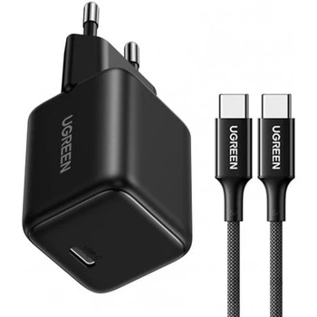 Мережевий зарядний пристрій Ugreen X513 Type-C 30W with Cable Type-C to Type-C Black (UGR-65012)