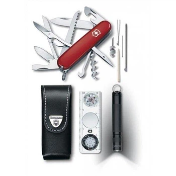 Набір мандрівника Victorinox Traveller-Set 1.8726, багатофункціональний ніж, шкіряний чохол, ліхтар, компас, термометр