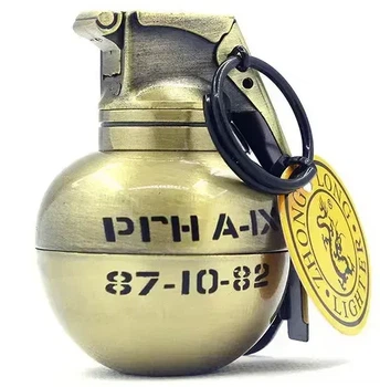 Запальничка граната РГН Zhong Long HL-529 — турбо запальничка Jet Flame з гострим полум'ям military style Золотистий