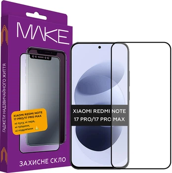 Захисне скло для смартфона Xiaomi Redmi Note 17 Pro/17 Pro Max MAKE Black (MGF-XRN17P/17PM)