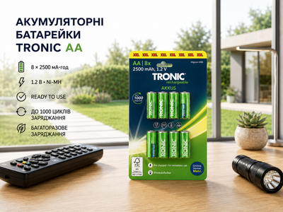 Акумуляторні батареї TRONIC Ni-MH HR6 АА 8 шт 2500 mAh (PS-202502)