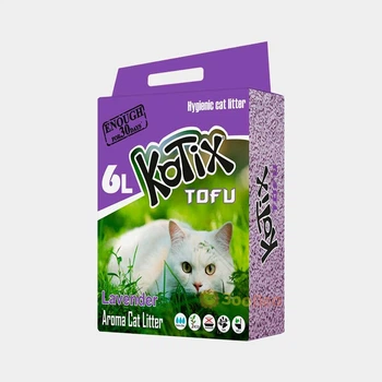 Наповнювач для котячого туалету KOTIX TOFU Лаванда, комкуючий, 2.55 кг (6 л)