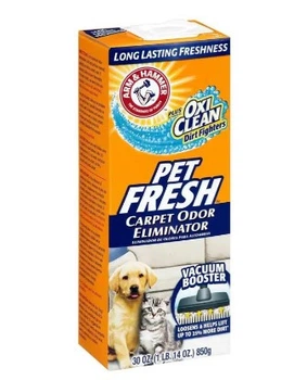 Освежитель Arm&Hammer Пэт Фреш для уборки шерсти, ковров и помещений, в виде порошка, 850 г
