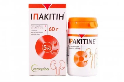 Кормовая добавка для взрослых собак и кошек Vetoquinol Ипакитин (почечная недостаточность) порошок - 60 г