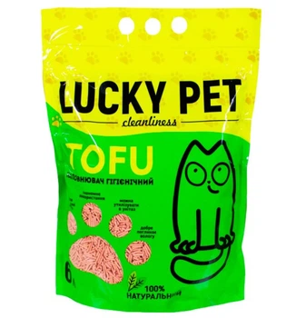 Соевый (тофу) наполнитель для котов Lucky Pet, с ароматом лаванды, 6 л.