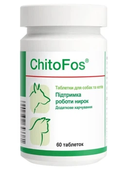 Витаминно-минеральная добавка Dolfos ChitoFos при заболеваниях мочевыводящих путей у собак и котов, 60 табл.