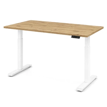 Стол Space 2 электрической регулировкой высоты Ferrum-decor 75x120x67 Белый металл ДСП Дуб Артизан 16 мм (SPACE2017)