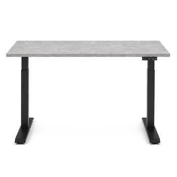 Стіл Space 2 електричним регулюванням висоти Ferrum-decor 75x120x67 Чорний метал ДСП Бетон 16 мм (SPACE2044)
