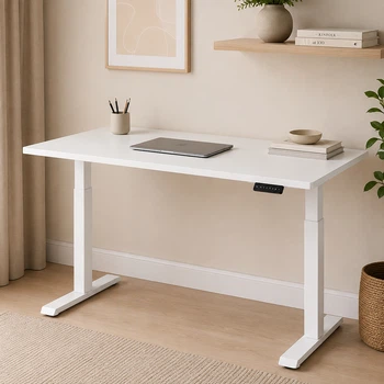 Стол Space 2 электрической регулировкой высоты Ferrum-decor 75x120x67 Белый металл ДСП Белый 16 мм (SPACE2059)