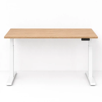 Стол Space 2 электрической регулировкой высоты Ferrum-decor 75x135x67 Белый металл ДСП Дуб Кремона Торро 16 мм (SPACE2030)