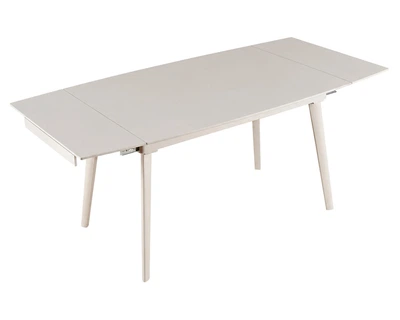 Стол обеденный раскладной LORIAN CERAMIC 120(180)*80 белый / кашемир Intarsio