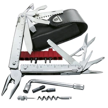 Мультитул Victorinox SwissTool Plus 115 мм 38 функций стальной с кожаным чехлом 3.0338.L