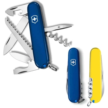 Ніж Victorinox Swiss Army Camper Синьо-жовтий 10 інструментів 13 функцій