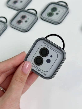 Защитное стекло на камеру Diamonds Lens (iPhone 11 / 12 / 12 mini, Black)