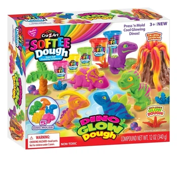 Набор для творчества Cra-Z-Art Dino glow dough Тесто для лепки , 66603CRA