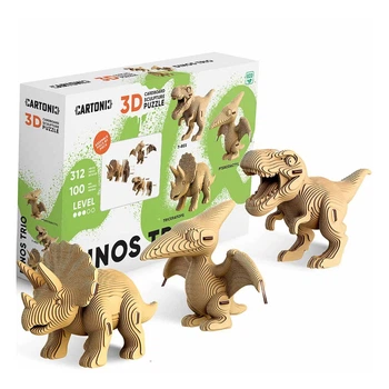 Картонный конструктор Cartonic 3D Puzzle Dinos Trio