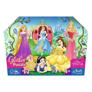 Пазл Trefl Disney Princess Glitter 70 эл, 53017