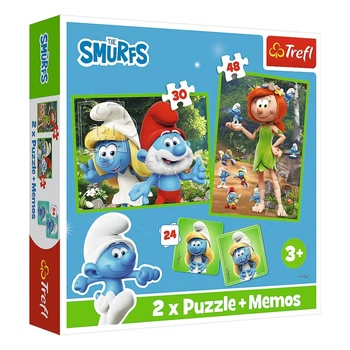 Пазл Trefl 2 в 1 Мемо The Smurfs Смурфикам весело