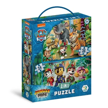 Пазл 2-в-1 DoDo Paw Patrol Приключения в джунглях 1х24, 1х36 эл, 200572