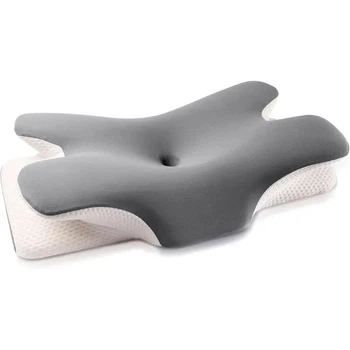 Анатомічна подушка ErgoSleep pillow-04 з ефектом пам’яті, двостороння висота, Ice-Silk наволочка, підтримка шиї, плечей та рук для комфортного сну