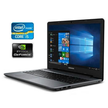 Ноутбук Б-класс Medion Akoya P6659 / 15.6" (1920x1080) TN / Intel Core i5-6200U (2 (4) ядра по 2.3 - 2.8 GHz) / 8 GB DDR4 / 128 GB SSD / nVidia GeForce 930M, 2 GB GDDR3, 64-bit / WebCam / Win 10 б/у