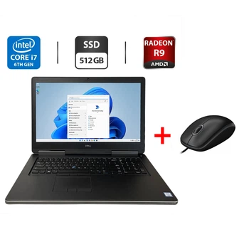 Мобильная рабочая станция Dell Precision 7710 / 17.3" (1920x1080) IPS / Intel Core i7-6820HQ (4 (8) ядра по 2.7 - 3.6 GHz) / 16 GB DDR4 / 512 GB SSD / AMD Radeon R9 M375X, 2 GB GDDR5, 128-bit / WebCam б/у + Подарок Проводная мышь / USB