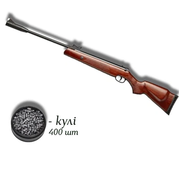 Пневматична гвинтівка Beeman Jackal 2066 4.5мм 225 м/с з кулями 400 шт — класична переломка з дерев'яним ложем