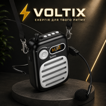 Портативная Bluetooth-колонка HOCO L23 Lemony, 5W, Bluetooth 5.4, проводной микрофон, USB, TF, AUX 3.5 мм, 1200 мАч, Черный