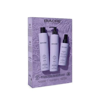 Набор Biacrē No Yellow Kit для поддержки холодного блонда без желтизны: Шампунь Biacrē No Yellow 250 мл + Кондиционер Biacrē No Yellow 250 мл + Спрей Biacrē No Yellow 150 мл