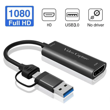 2-в-1 HDMI USB 3.0 карта захвата видео USB-A + Type-C 1080P/60Hz, 4K адаптер для оцифровки HDMI Video Capture card 1080p 60 Гц (HDMI_to_USB_type_c)