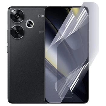 Плёнка гидрогелевая для Xiaomi Poco F6 глянцевая противоударная на сяоми поко ф 6 прозрачная