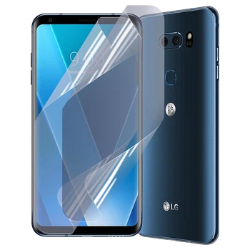 Плёнка гидрогелевая для LG V30 Plus глянцевая противоударная на lg в 30 плюс прозрачная