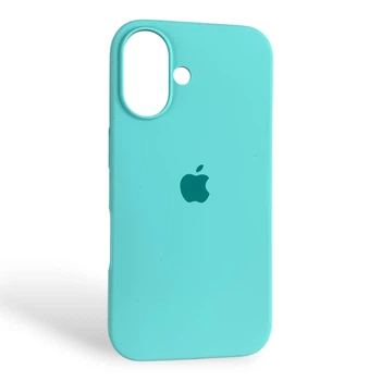 Чохол Silicone Case для Apple iPhone 16 бірюзовий (софт-тач, мікрофібра всередині)