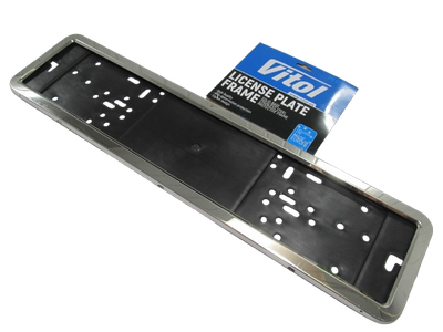 Рамка номера из нержавеющей стали, хромированная VITOL (48258)